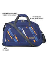 Load image into Gallery viewer, Teakwood Leather Navy Blue Printed Large Duffel Bag
