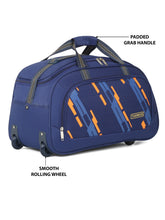 Load image into Gallery viewer, Teakwood Leather Navy Blue Printed Medium Duffel Bag