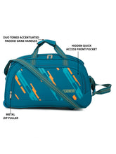 Load image into Gallery viewer, Teakwood Leather Teal Printed Large Duffel Bag