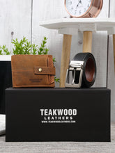 Load image into Gallery viewer, Teakwood Genuine Leather Combo Gift Set