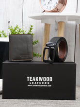 Load image into Gallery viewer, Teakwood Genuine Leather Combo Gift Set