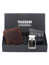 Load image into Gallery viewer, Teakwood Genuine Leather Combo Gift Set