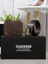 Load image into Gallery viewer, Teakwood Genuine Leather Combo Gift Set