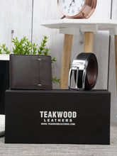 Load image into Gallery viewer, Teakwood Genuine Leather Combo Gift Set