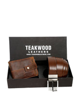 Load image into Gallery viewer, Men Black & Brown Genuine Leather Accessory Gift Set