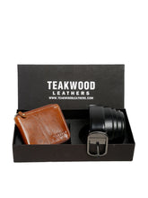 Load image into Gallery viewer, Men Black & Brown Genuine Leather Accessory Gift Set