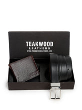 Load image into Gallery viewer, Men Black & Brown Genuine Leather Accessory Gift Set