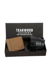 Load image into Gallery viewer, Men Black & Brown Genuine Leather Accessory Gift Set