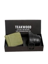 Load image into Gallery viewer, Men Black & Green Genuine Leather Accessory