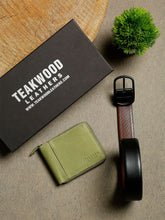 Load image into Gallery viewer, Men Black & Green Genuine Leather Accessory