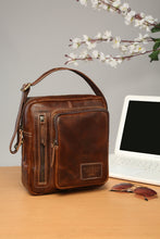 Load image into Gallery viewer, Teakwood Genuine Unisex Tan Genuine Leather Messenger Bag