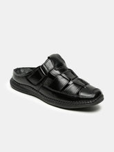 Load image into Gallery viewer, Teakwood Men's Real Leather Black Sandals
