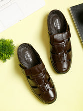 Load image into Gallery viewer, Teakwood Men's Real Leather Brown Sandals