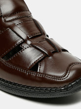 Load image into Gallery viewer, Teakwood Men's Real Leather Brown Sandals