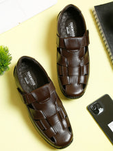 Load image into Gallery viewer, Teakwood Men's Real Leather Brown Sandals