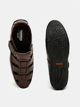 Load image into Gallery viewer, Teakwood Men's Real Leather Brown Sandals