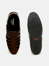 Load image into Gallery viewer, Teakwood Men's Real Leather Brown Sandals