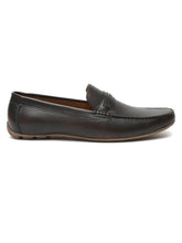 Load image into Gallery viewer, Men Brown Solid Genuine Leather Brown Loafers