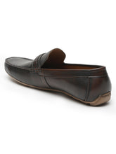 Load image into Gallery viewer, Men Brown Solid Genuine Leather Brown Loafers