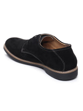 Load image into Gallery viewer, Teakwood Men Black Solid Round Toe Suede Derbys