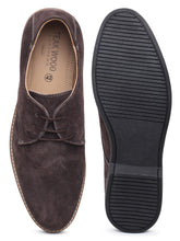 Load image into Gallery viewer, Teakwood Men Brown Solid Round Toe Suede Derbys