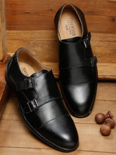 Load image into Gallery viewer, men-brown-solid-genuine-leather-formal-monks