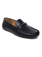 Load image into Gallery viewer, Men Texture Genuine Leather Black Loafers