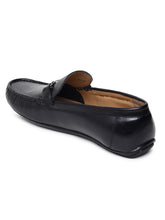 Load image into Gallery viewer, Men Texture Genuine Leather Black Loafers