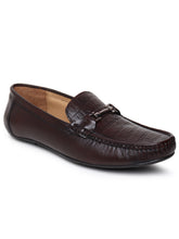 Load image into Gallery viewer, Men Texture Genuine Leather Brown Loafers