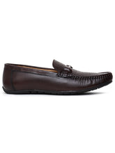 Load image into Gallery viewer, Men Texture Genuine Leather Brown Loafers
