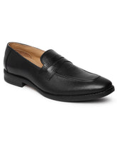 Load image into Gallery viewer, Men Texture Genuine Leather Black Loafers