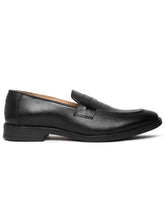 Load image into Gallery viewer, Men Texture Genuine Leather Black Loafers