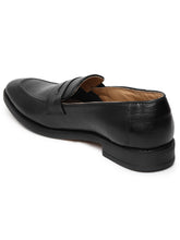 Load image into Gallery viewer, Men Texture Genuine Leather Black Loafers