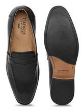 Load image into Gallery viewer, Men Texture Genuine Leather Black Loafers