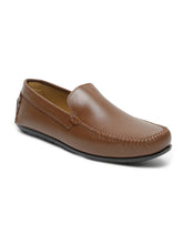 Load image into Gallery viewer, Men Tan Solid Genuine Leather Loafers