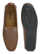 Load image into Gallery viewer, Men Tan Solid Genuine Leather Loafers