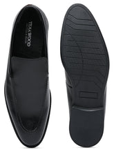Load image into Gallery viewer, Men Black Solid Leather Formal Slip-On