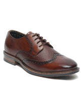 Load image into Gallery viewer, Men Brown Solid Genuine Leather Formal Brogues