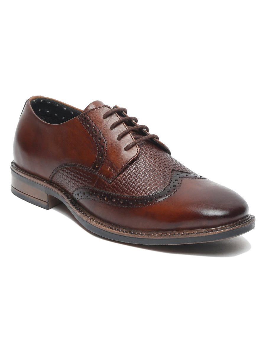 Men Brown Solid Genuine Leather Formal Brogues Teakwood Leathers Men Brown Solid Genuine Leather Formal Brogues Teakwood Leathers