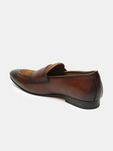 Load image into Gallery viewer, Men Brown Solid Leather Round Toe Formal Monks