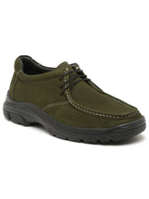 Load image into Gallery viewer, Men Khaki Green Solid Genuine Leather Shoes