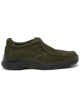Load image into Gallery viewer, Men Khaki Green Solid Genuine Leather Shoes