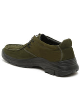 Load image into Gallery viewer, Men Khaki Green Solid Genuine Leather Shoes