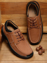 Load image into Gallery viewer, Men Camel Brown Solid Genuine Leather Shoes
