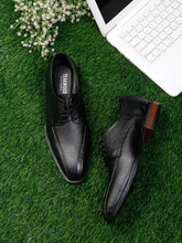 Load image into Gallery viewer, Men Black Solid Genuine Leather Formal Derbys