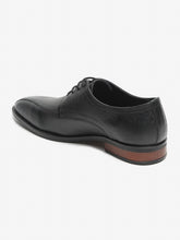 Load image into Gallery viewer, Men Black Solid Genuine Leather Formal Derbys