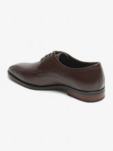 Load image into Gallery viewer, Men Brown Solid Genuine Leather Formal Derbys