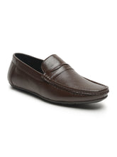 Load image into Gallery viewer, Men Brown Solid Genuine Leather Formal Loafers