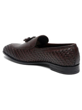 Load image into Gallery viewer, Teakwood Leather Men Brown Basket Weave Loafers