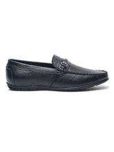 Load image into Gallery viewer, Men Black Solid Leather Formal Slip-On